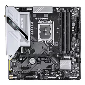GIGABYTE B760M GAMING PLUS WIFI DDR4 pagrindinė plokštė – palaiko 14-os kartos Intel Core procesorius, 4+1+1 fazių VRM, iki 5333 MHz DDR4 (OC), 2xPCIe 4.0 M.2, Wi-Fi 6, 1 GbE LAN, USB 3.2 Gen 1