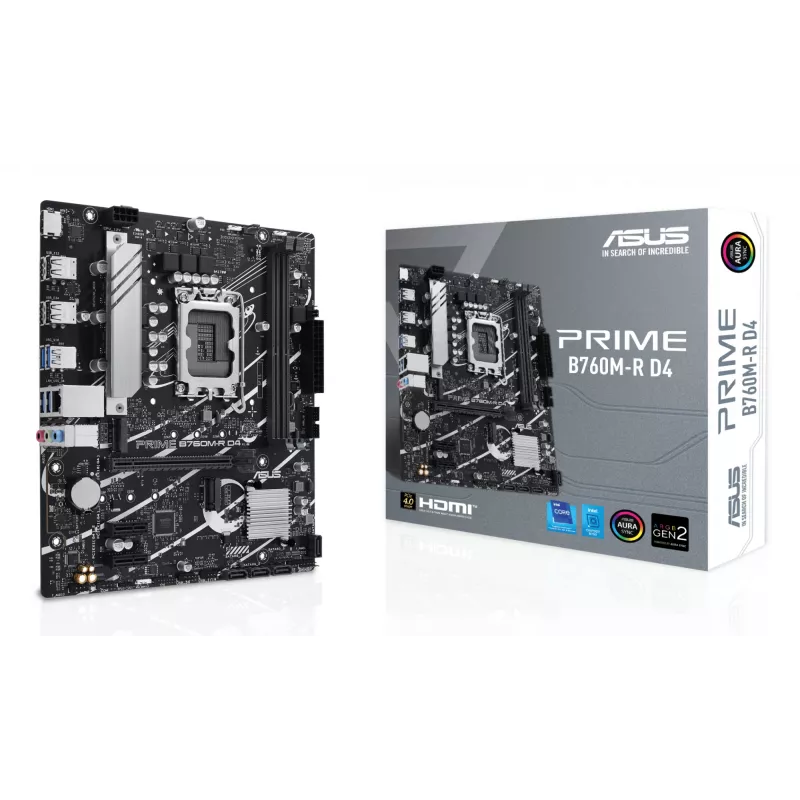 Motininė plokštė ASUS PRIME B760M-R D4 Intel B760 LGA 1700 micro ATX