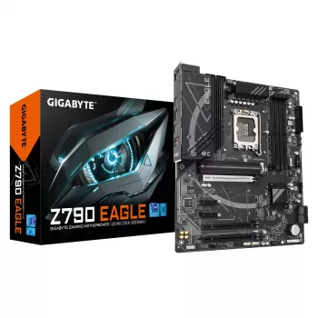 GIGABYTE Z790 EAGLE pagrindinė plokštė – palaiko 14-os kartos Intel Core procesorius, 12+1+1 fazių VRM, iki 7600 MHz DDR5 (OC), 3xPCIe 4.0 M.2, 2,5GbE LAN, USB 3.2 Gen 2