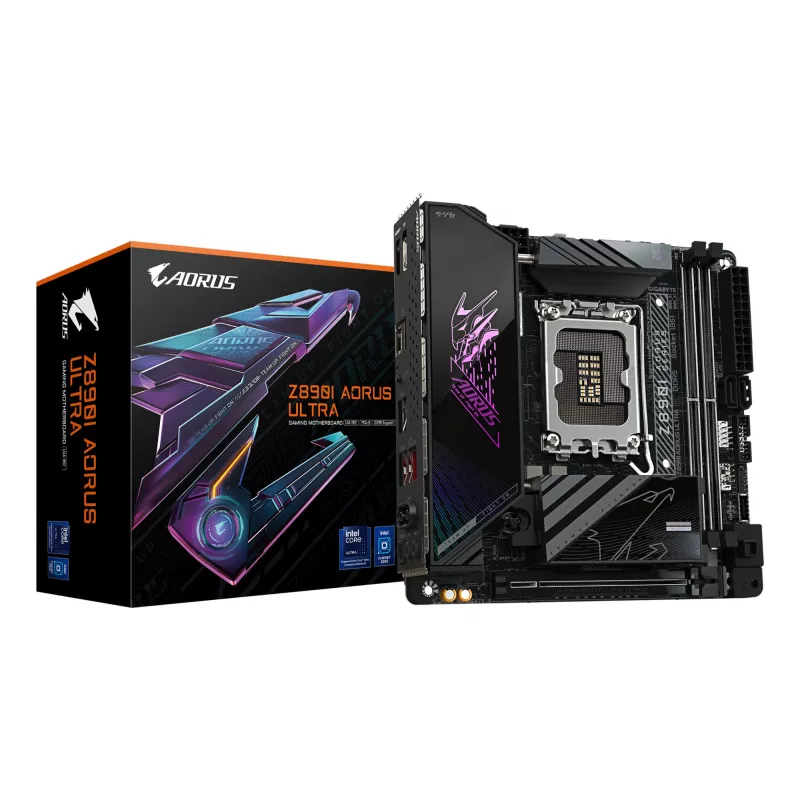 Pagrindinė plokštė GIGABYTE Z890I AORUS ULTRA, Intel lustų rinkinys, LGA 1851, mini ITX