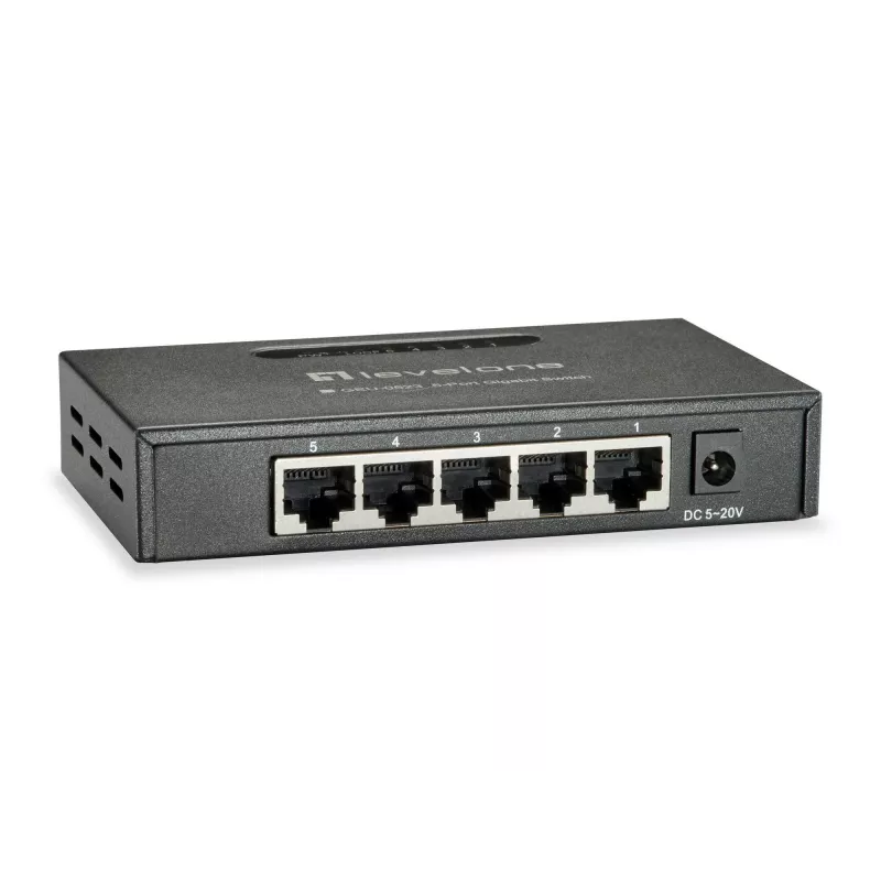 LevelOne GEU-0523 tinklo komutatorius Nevaldomas Gigabit Ethernet (10/100/1000) Juodas