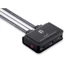 LevelOne 2 prievadų USB HDMI kabelio KVM jungiklis, 1920 x 1200 pikselių, juoda, pilka