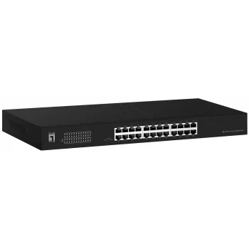 LevelOne Switch 24x GE GEU-2431 19 inch Rack Mount Kit Nevaldomas Gigabit Ethernet (10/100/1000) 1U Juodas