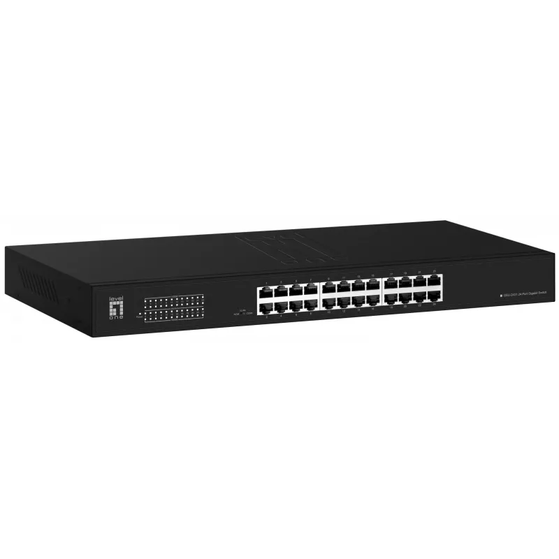 LevelOne Switch 24x GE GEU-2431 19 inch Rack Mount Kit Nevaldomas Gigabit Ethernet (10/100/1000) 1U Juodas