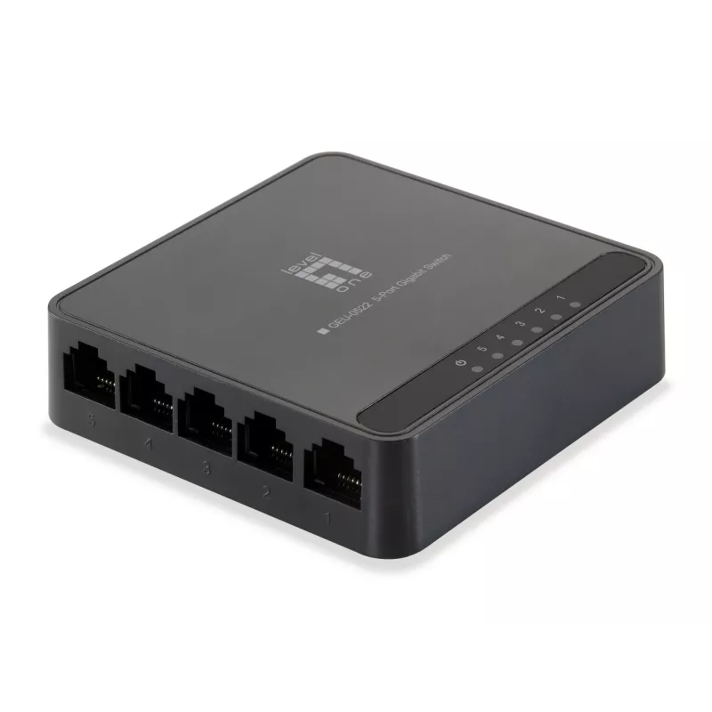 LevelOne 5 prievadų gigabitinis komutatorius, Gigabit Ethernet (10/100/1000), pilnas dvipusis režimas