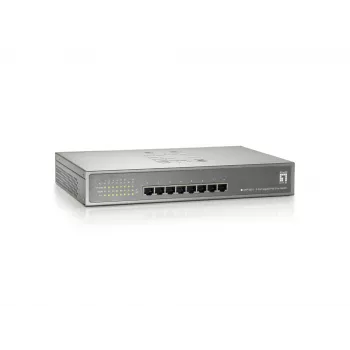 LevelOne 8 prievadų Gigabit PoE komutatorius, 802.3at/af PoE, 123,2 W