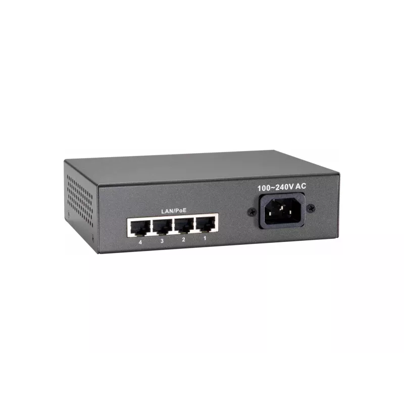 LevelOne 5 prievadų Fast Ethernet PoE komutatorius, 802.3at/af PoE, 4 PoE išėjimai, 65 W