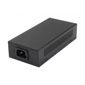 “LevelOne Gigabit PoE injektorius, 60W, 802.3at/af PoE, Gigabit Ethernet, 10,100,1000 Mbit/s, IEEE 802.3af, IEEE 802.3at, IEEE 802.3bt, juoda, maitinimas, 60 W”
