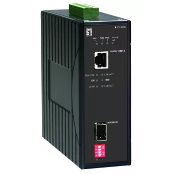LevelOne RJ45 į SFP gigabitinis industrinis medijos keitiklis, -40°C iki 75°C
