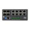 „LevelOne TURING“ 12 prievadų L3 Lite valdomas gigabitinis pramoninis komutatorius, 4 x SFP, DIN bėgelis, nuo -40 °C iki 75 °C
