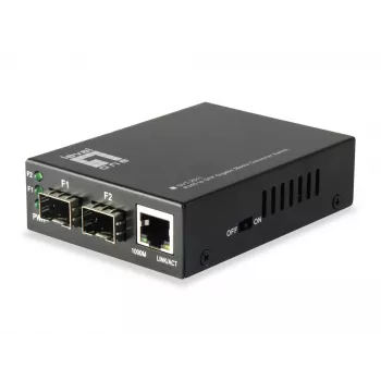 LevelOne RJ45 į SFP gigabitinės medijos keitiklis (jungiklis), 2 x SFP, 1 x RJ45