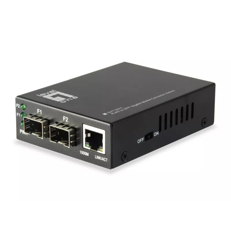 LevelOne RJ45 į SFP gigabitinės medijos keitiklis (jungiklis), 2 x SFP, 1 x RJ45