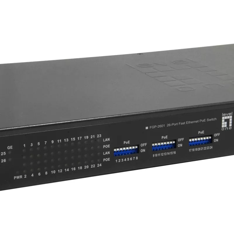 Nevaldomas komutatorius LevelOne FGP-2601W150 26 prievadų Fast Ethernet PoE