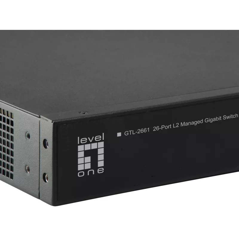 LevelOne KILBY 26 prievadų L2 valdomas gigabitinis komutatorius, 2 x 10GbE SFP+