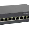 LevelOne 10 prievadų žiniatinklio išmanusis gigabitinis PoE komutatorius, 8 PoE išvestys, 2 x Gigabit SFP, 70W