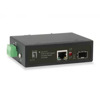 LevelOne RJ45 į SFP Gigabitinis pramoninis medijos keitiklis, 1 PoE išvestis
