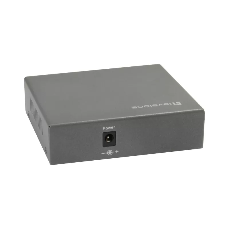 LevelOne 5 prievadų Gigabit PoE komutatorius, 802.3at/af PoE, 4 PoE išėjimai, 60W