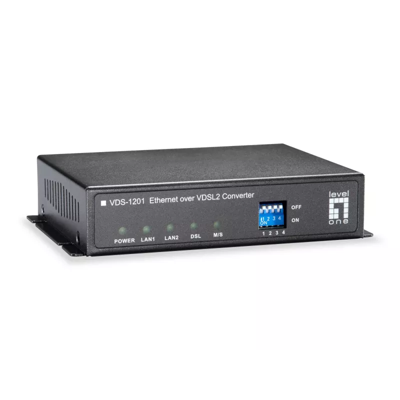 LevelOne VDS-1201 tinklo medijos keitiklis 100 Mbit/s Juodas
