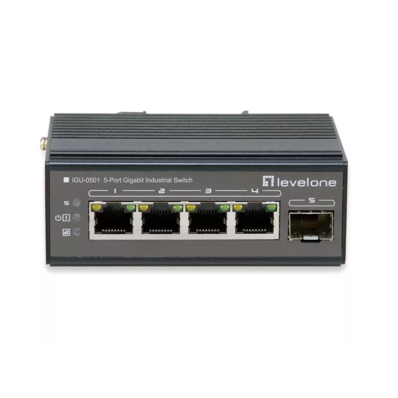 Tinklo komutatorius LevelOne IGU-0501 Gigabit Ethernet PoE Juodas