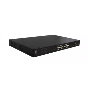 LevelOne FGP-2031 tinklo komutatorius Nevaldomas Fast Ethernet (10/100) Power over Ethernet (PoE) 1U Juodas