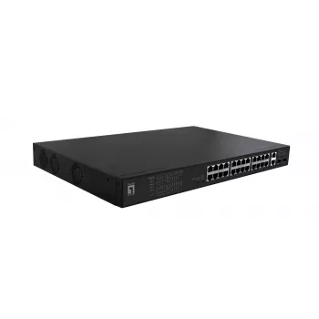 „LevelOne FGP-2831“ tinklo komutatorius Nevaldomas Fast Ethernet (10/100) maitinimas per Ethernet (PoE) 1U juodas