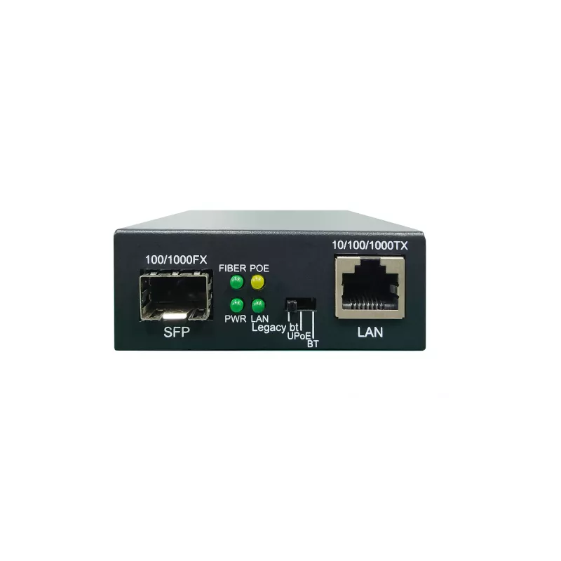LevelOne RJ45 į SFP Gigabit medijos keitiklis, 802.3bt 90W PoE PSE
