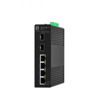 Valdomas komutatorius LevelOne Hilbert 6 prievadų pramoninis „Gigabit Smart Lite“ komutatorius