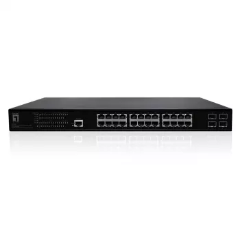 „LevelOne GEP-2861“ tinklo komutatorius Valdomas L2 Gigabit Ethernet (10/100/1000) Power over Ethernet (PoE) 1U Juoda