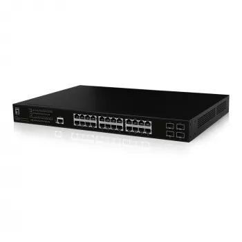 „LevelOne GEP-2861“ tinklo komutatorius Valdomas L2 Gigabit Ethernet (10/100/1000) Power over Ethernet (PoE) 1U Juoda