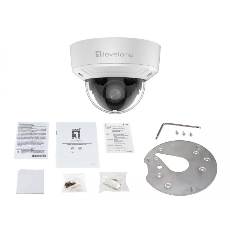 LevelOne GEMINI Zoom IP kamera, 2 MP, 4x priartinimas, H.265, VIDUJE / LAUKE