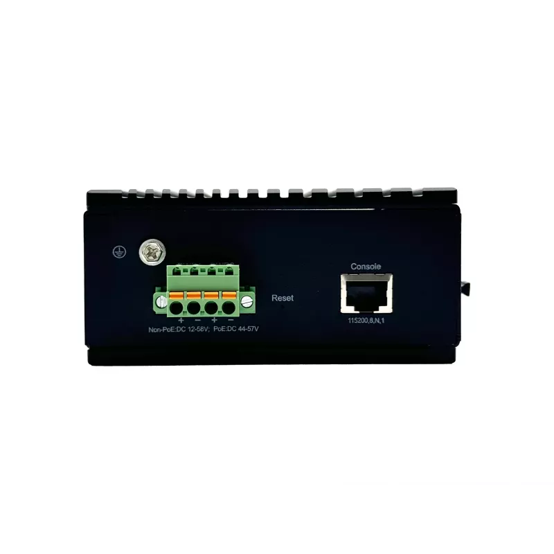 „LevelOne“ 10 prievadų L2+ valdomas gigabitinis pramoninis komutatorius, 8x 1GbE RJ45, 2x 1/2,5GbE SFP, DIN bėgelis, -40°C iki 75°C