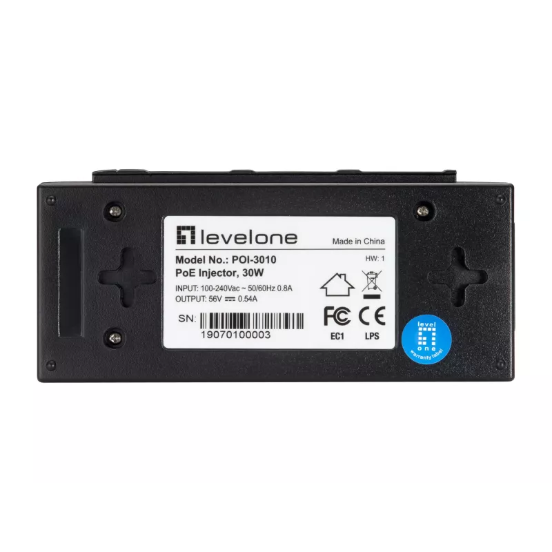 LevelOne POI-3010 PoE adapteris, skirtas Fast Ethernet, Gigabit Ethernet 52 V