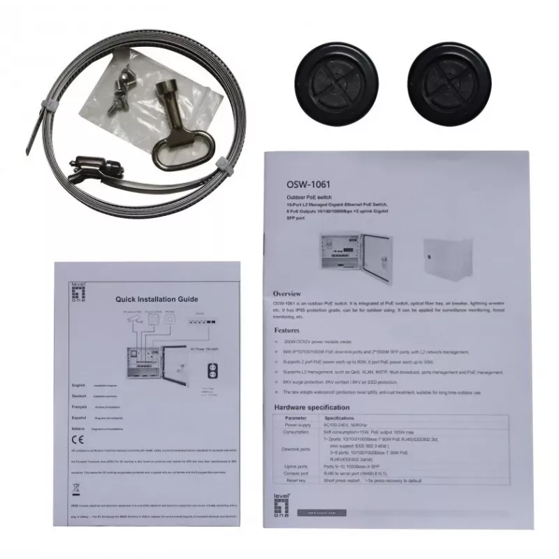 LevelOne OSW-1031 tinklo komutatorius Nevaldomas 2.5G Ethernet (100/1000/2500) Power over Ethernet (PoE) Juoda