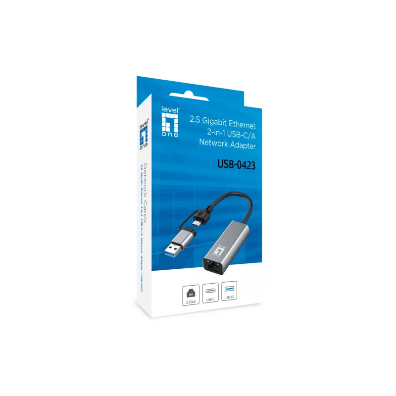 LevelOne USB-0423 tinklo plokštė Ethernet 2500 Mbit/s