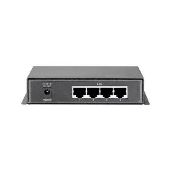 LevelOne 5 prievadų gigabitinio PoE komutatoriaus, 61,6 W, 802.3af PoE, 4 PoE išvestys, maitinimo adapteris komplektuojamas