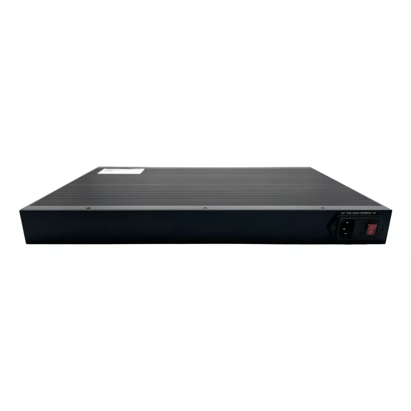 LevelOne 28 prievadų L2 Plus valdomas gigabitinis šviesolaidinis pramoninis komutatorius, 4x 1,25/2,5GbE SFP, 16x 1,25GbE SFP, 8x gigabitinis SFP/RJ45 Combo, perteklinis maitinimo šaltinis, -40 °C iki 80 °C