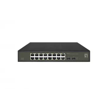 LevelOne Hilbert 18 prievadų gigabitinis išmanusis Lite komutatorius, 16 x gigabitinis RJ45, 2 x gigabitinis SFP