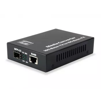 LevelOne GVT-0500 tinklo medijos keitiklis 10000 Mbit/s juodas