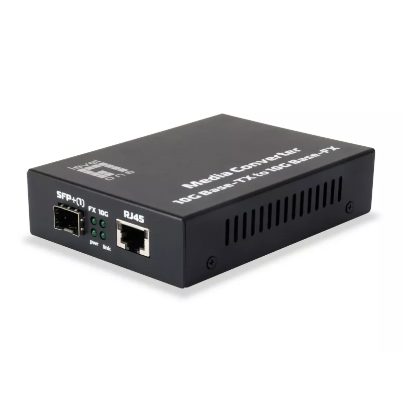 LevelOne GVT-0500 tinklo medijos keitiklis 10000 Mbit/s juodas