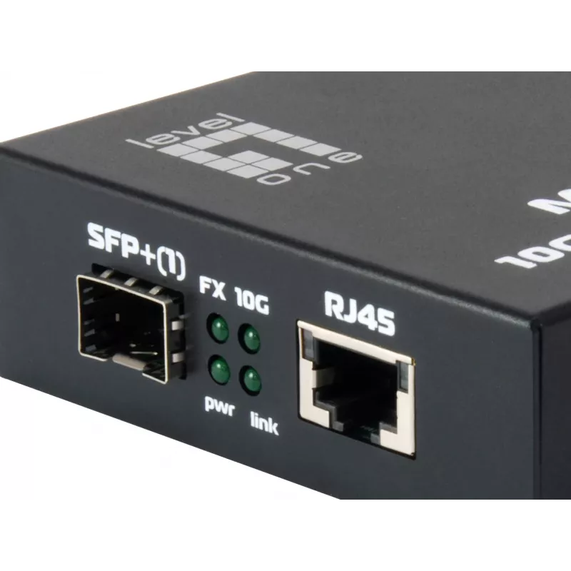 LevelOne GVT-0500 tinklo medijos keitiklis 10000 Mbit/s juodas
