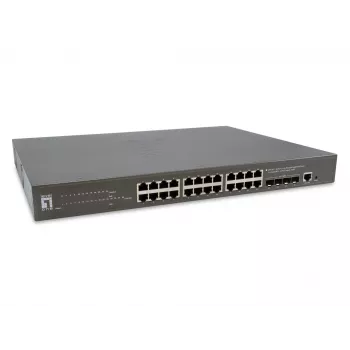 LevelOne GTP-2871 tinklo komutatorius Valdomas L3 Gigabit Ethernet (10/100/1000) Power over Ethernet (PoE) Pilka