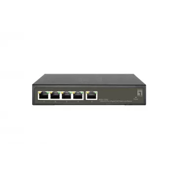 LevelOne Hilbert 5 prievadų Gigabit PoE Smart Lite komutatorius, 802.3at/af PoE, 4 PoE išėjimai, 60W PoE galios biudžetas