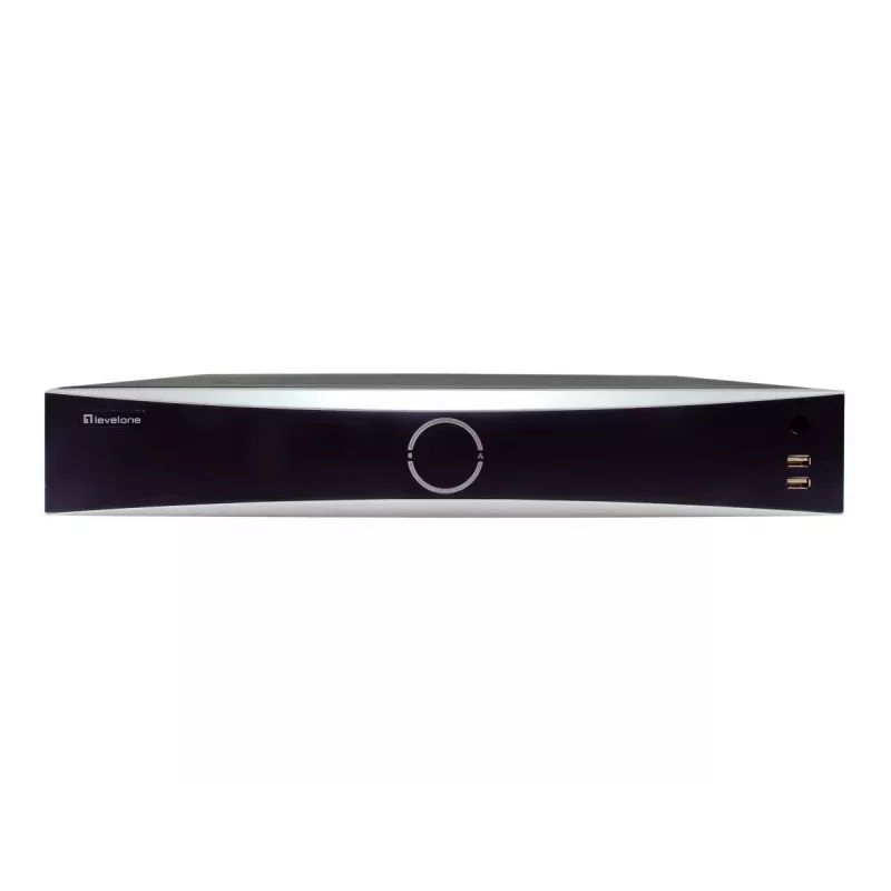 Tinklo vaizdo registratorius LEVELONE NVR-0411 — 32 kanalų, 4096×2160 maks., 10 TB SATA, PoE 16 W/prievadas, 17x RJ-45, USB 2x2