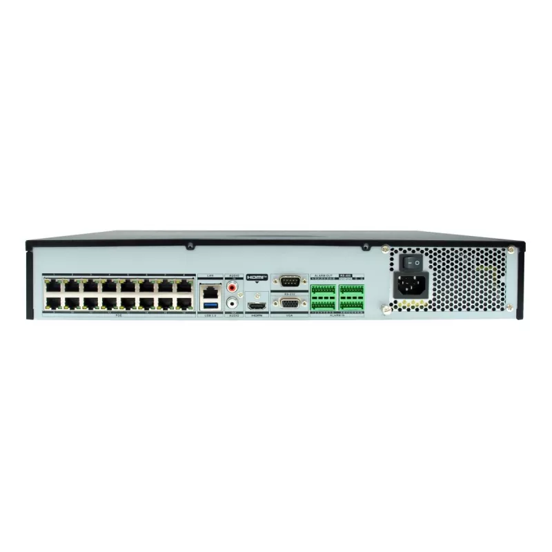 Tinklo vaizdo registratorius LEVELONE NVR-0411 — 32 kanalų, 4096×2160 maks., 10 TB SATA, PoE 16 W/prievadas, 17x RJ-45, USB 2x2