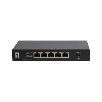 5 prievadų nevaldomas 2,5G eterneto komutatorius LEVELONE GEU-0525 — 5× 2,5G RJ-45, nevaldomas, 25 Gbit/s komutavimo pajėgumas, tvirtinamas prie sienos