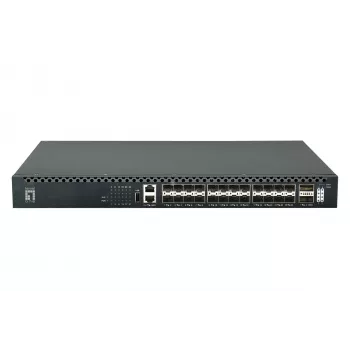 LevelOne 26 prievadų L3 valdomas TOR šviesolaidinis komutatorius, 24x 1/10GbE SFP+, 2x 40/100GbE QSFP28, karštai keičiamas perteklinis maitinimo šaltinis