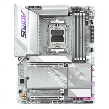 GIGABYTE X870E AORUS ELITE WIFI7 ICE Motininė plokštė - Palaiko AMD Ryzen 9000 procesorius, 16+2+2 fazių skaitmeninis VRM, iki 8200Hz DDR5 (OC), 3xPCIe 5.0 + 1xPCIe 4.0, Wi-Fi 7, 2.5GbE LAN, USB 4