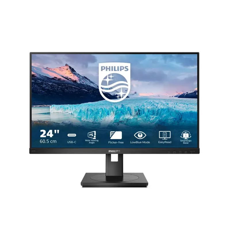 Philips S Line 243S1/00 kompiuterio monitorius 60,5 cm (23,8 colio) 1920 x 1080 pikselių Full HD LCD juodas