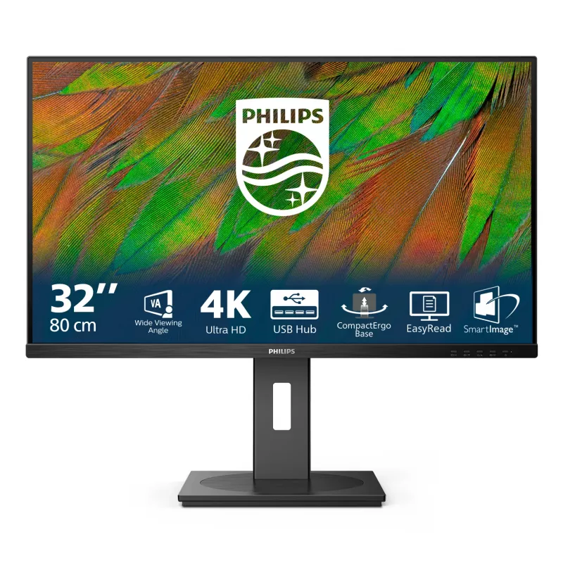 Philips 3000 serijos 32B1N3800/00 kompiuterio monitorius 81,3 cm (32 colių) 3840 x 2160 pikselių 4K Ultra HD LCD juodas