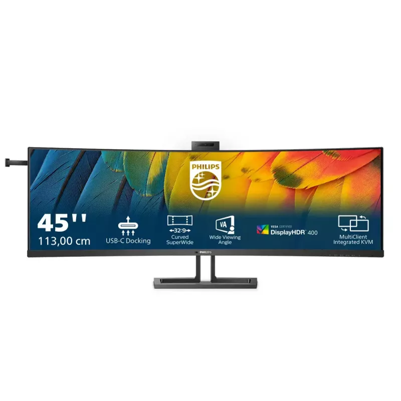 Philips 6000 serijos 45B1U6900CH/00 kompiuterio monitorius 113 cm (44,5 colio) 5120 x 1440 pikselių „UltraWide Dual Quad HD“ LED juodas